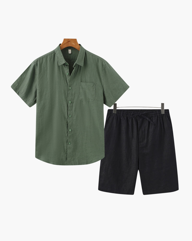Amalfi Linen Shirt & Shorts Set