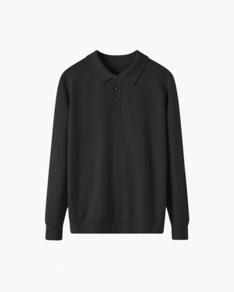 Merino Wool Long Sleeve Polo
