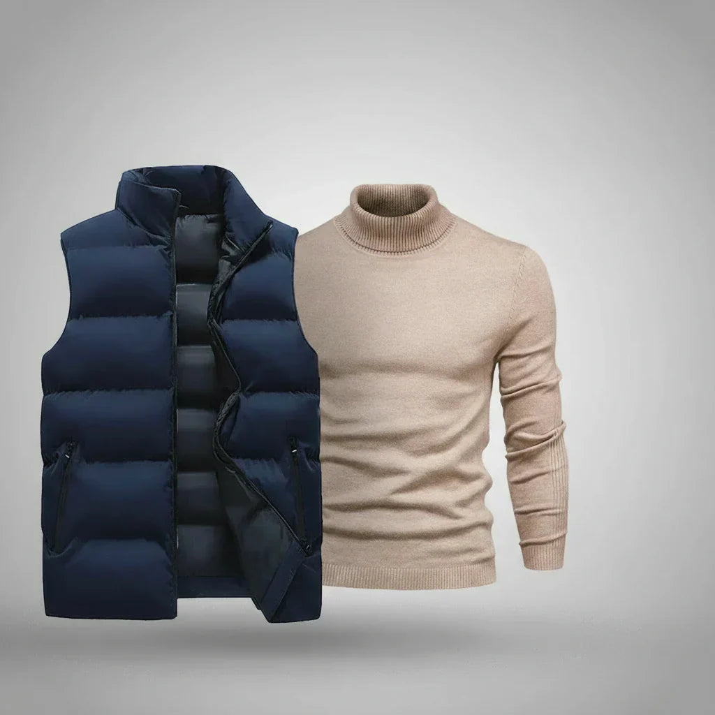 Layered Vest and Knit Set