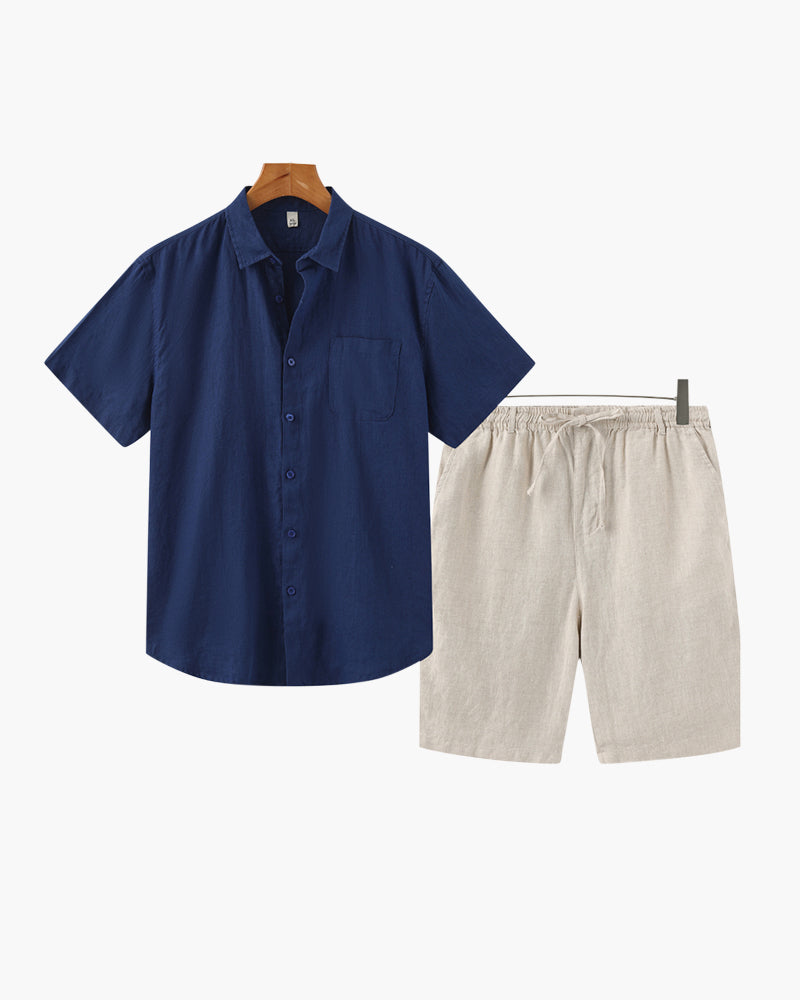 Amalfi Linen Shirt & Shorts Set