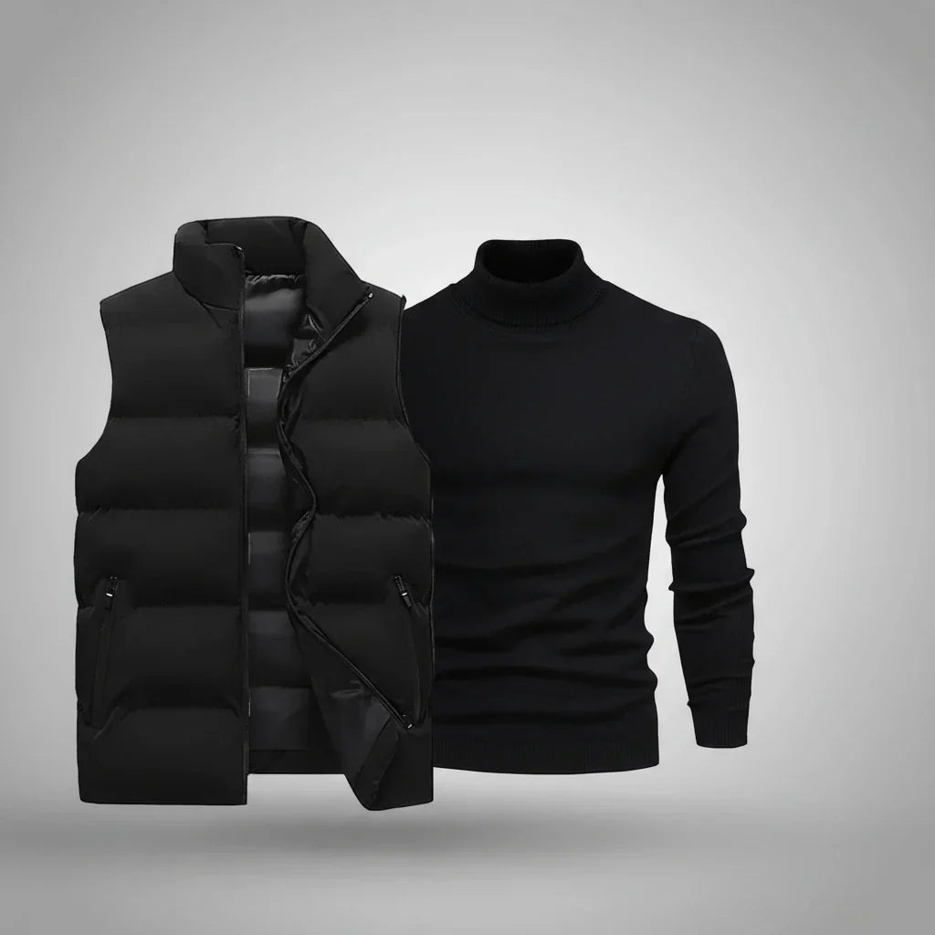 Layered Vest and Knit Set