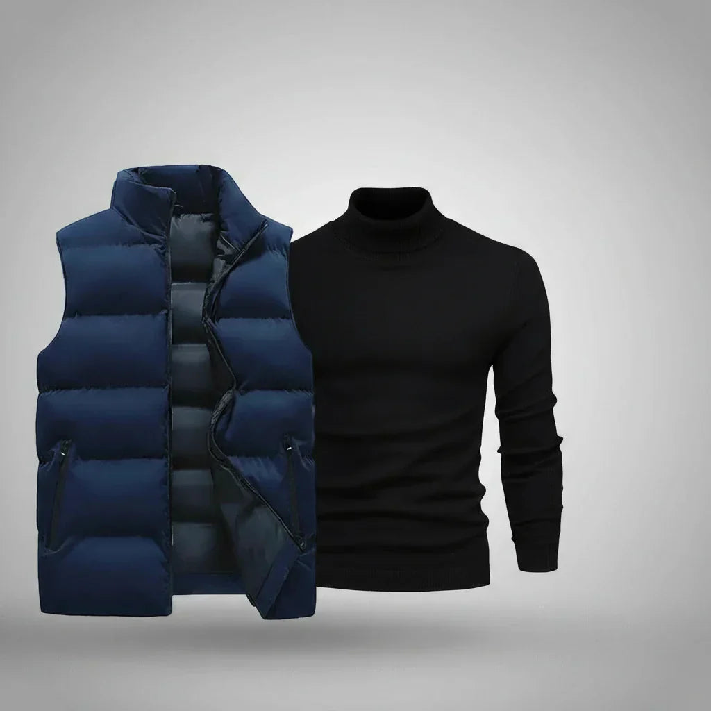 Layered Vest and Knit Set