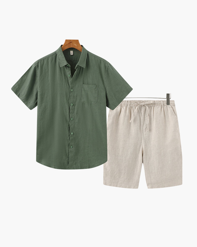 Amalfi Linen Shirt & Shorts Set
