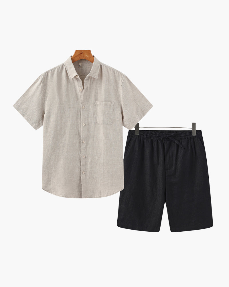 Amalfi Linen Shirt & Shorts Set