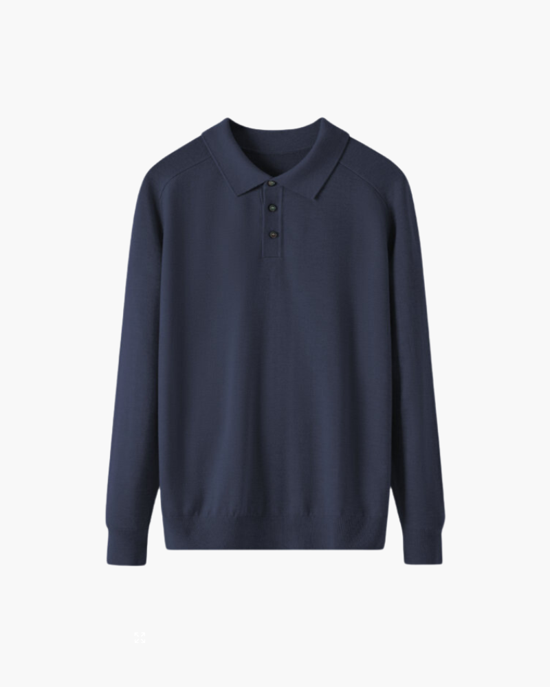 Merino Wool Long Sleeve Polo