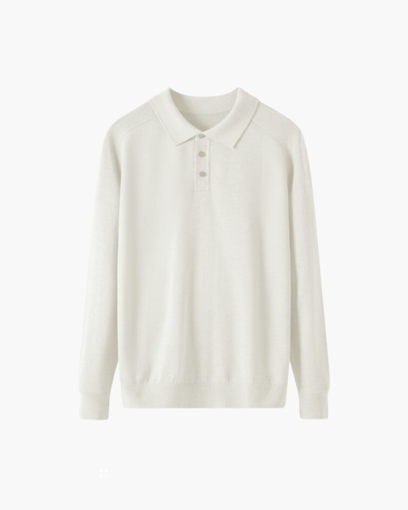 Merino Wool Long Sleeve Polo