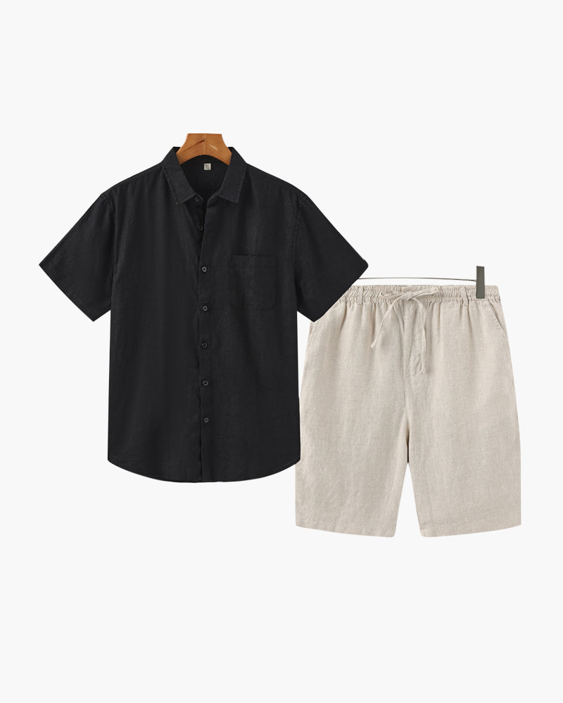 Amalfi Linen Shirt & Shorts Set