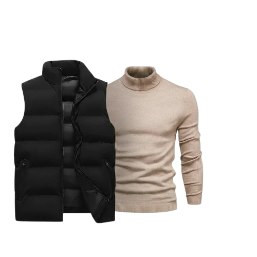 Layered Vest and Knit Set