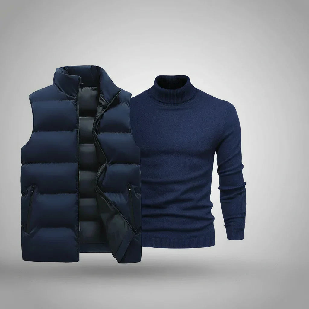 Layered Vest and Knit Set