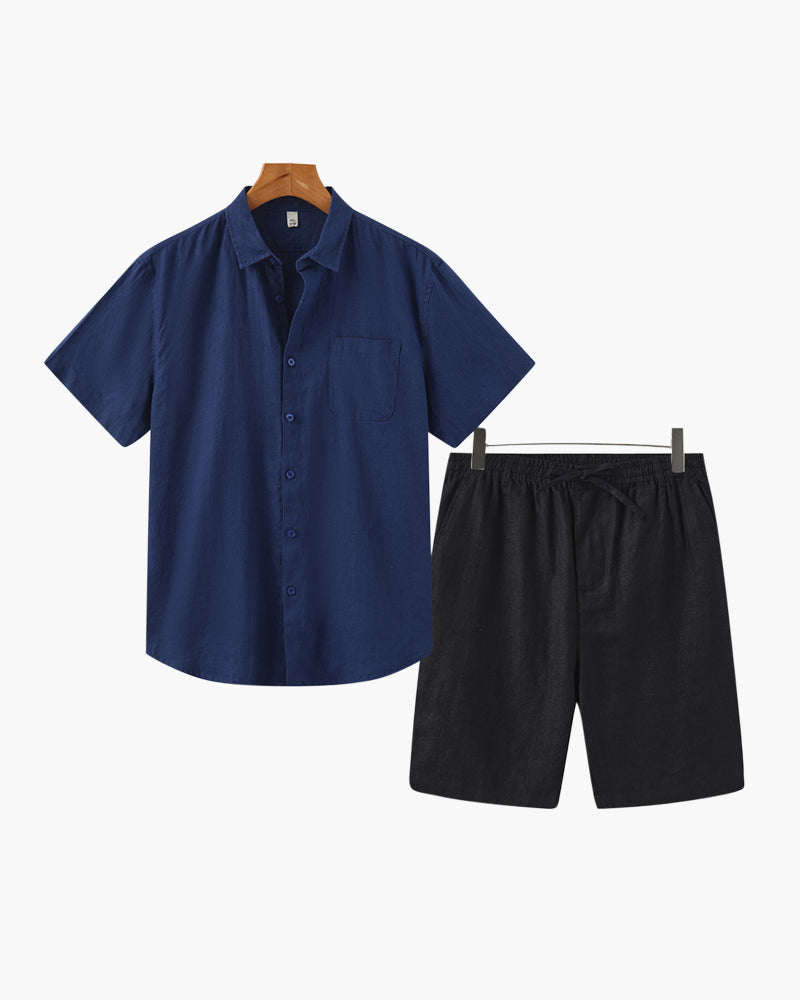 Amalfi Linen Shirt & Shorts Set
