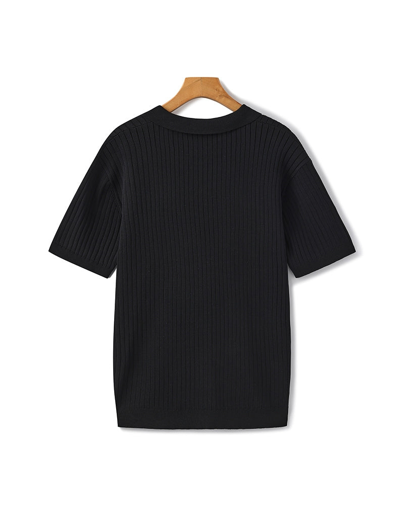 Rib Knit Polo