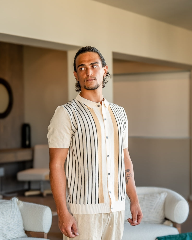 Monte Carlo Striped Knit Polo
